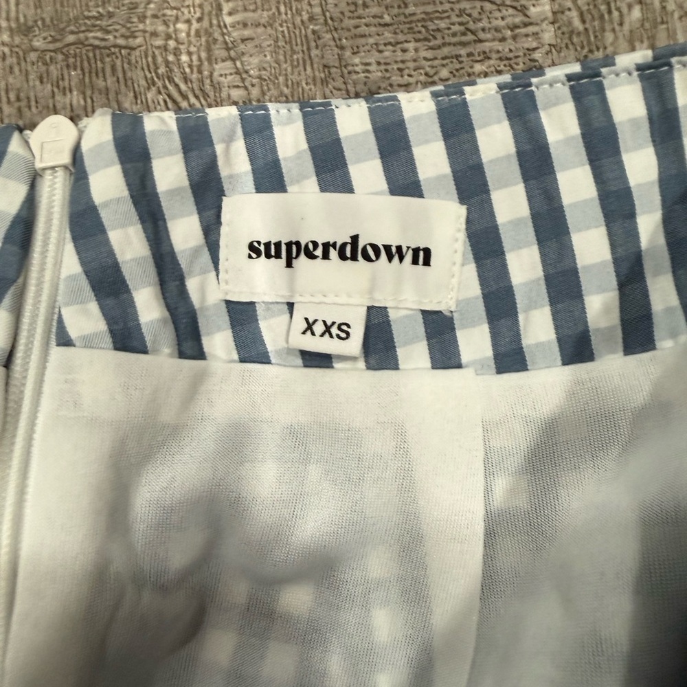 superdown Navy Gingham Mini Skirt - Picture 7 of 8